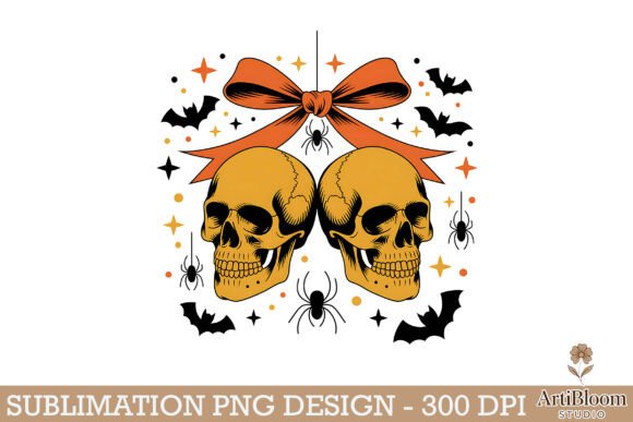 Download Double Golden Skull Halloween Vibe Png - Skull Collection