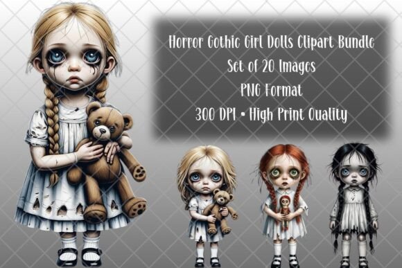 Download Horror Gothic Dolls Clipart Bundle - Premium Resources