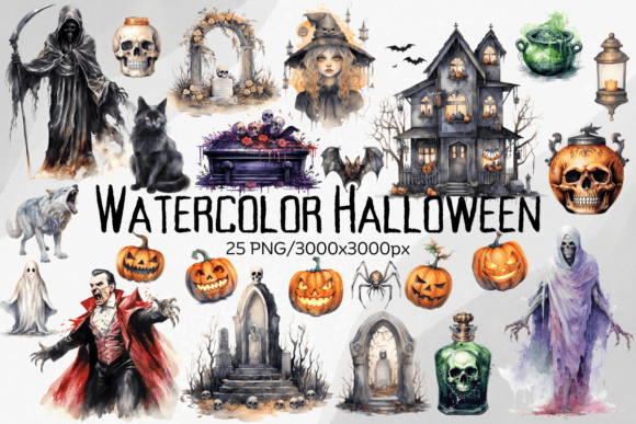 Download Watercolor Halloween Spooky Clipart - Spooky clipart Collection
